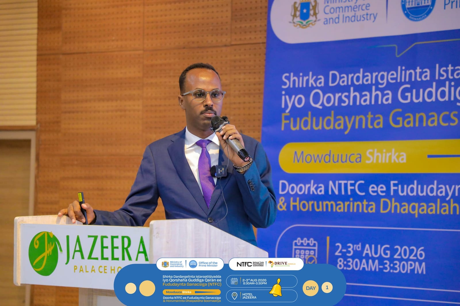 A presenter addresses the trade facilitation workshop