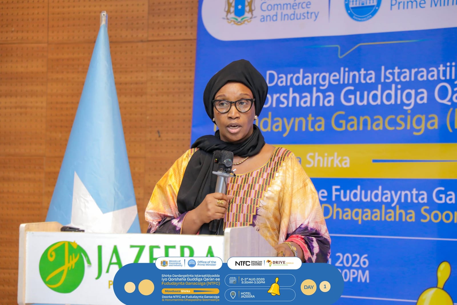 A woman speaks at the workshop lectern